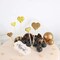 24 Gold Glittered Heart Cupcake Toppers Picks Cake Decorations Party Supplies